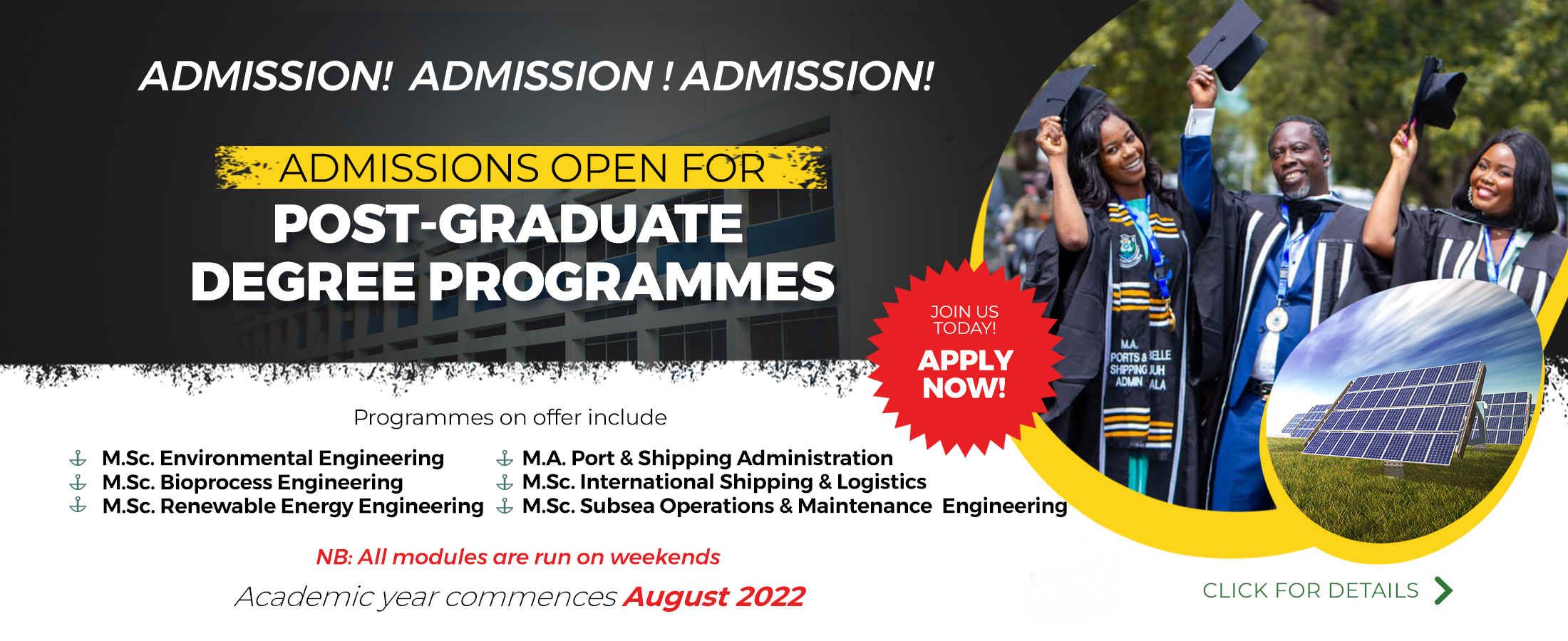 ADMISSION TO POST-GRADUATE DEGREE PROGRAMMES FOR 2022/2023 ACADEMIC ...